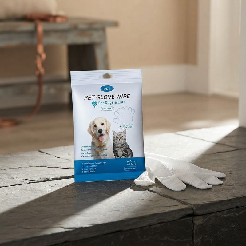 Caricia Fácil — Guantes de limpieza para mascotas sin esfuerzo.